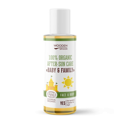 WoodenSpoon Dětský organický olej po opalování Baby & Family, 100 ml