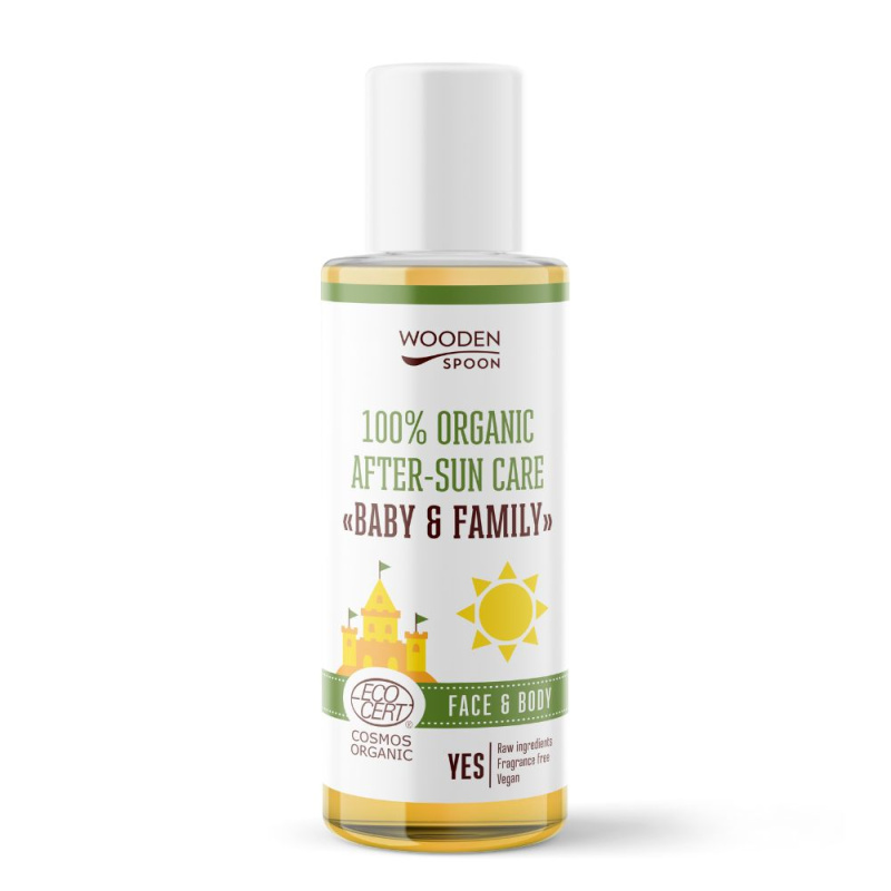 WoodenSpoon Dětský organický olej po opalování Baby & Family, 100 ml