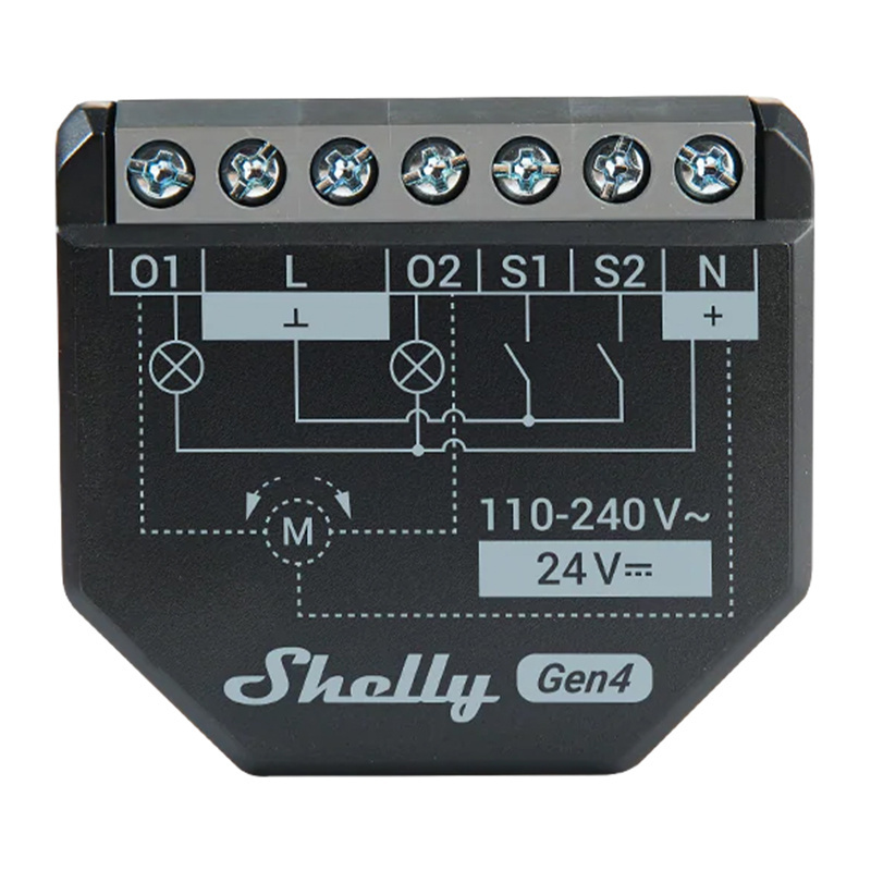 Shelly 2PM Gen4 Zigbee/Matter Černá