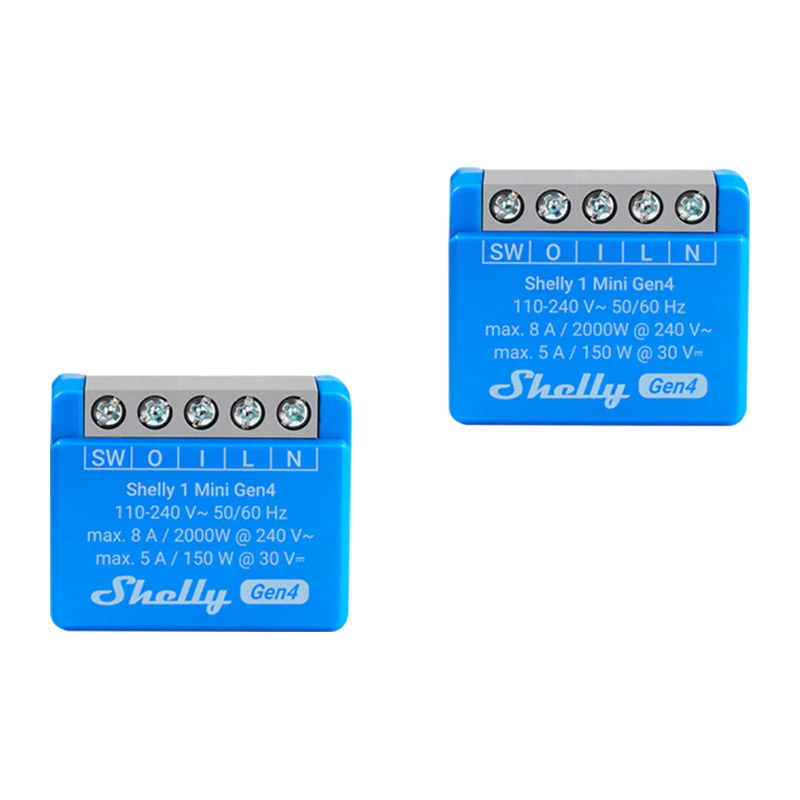 Sada 2 kusů miniaturních ovladačů Shelly 1 Gen4 s podporou Zigbee/Matter