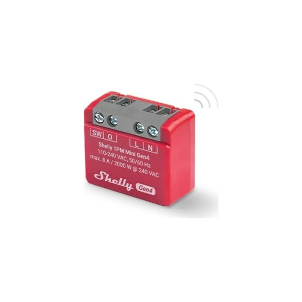 Shelly 1PM Mini Gen4 Controller Zigbee/Matter Červená