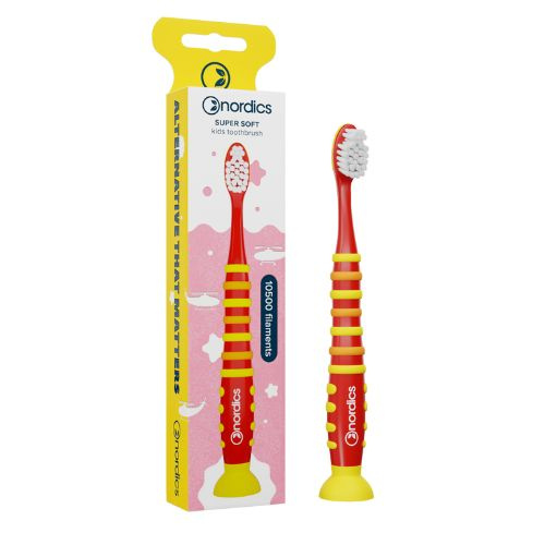 Nordics Oral Care Dětský zubní kartáček od 4+ let Soft 10500 štětin červená raketa
