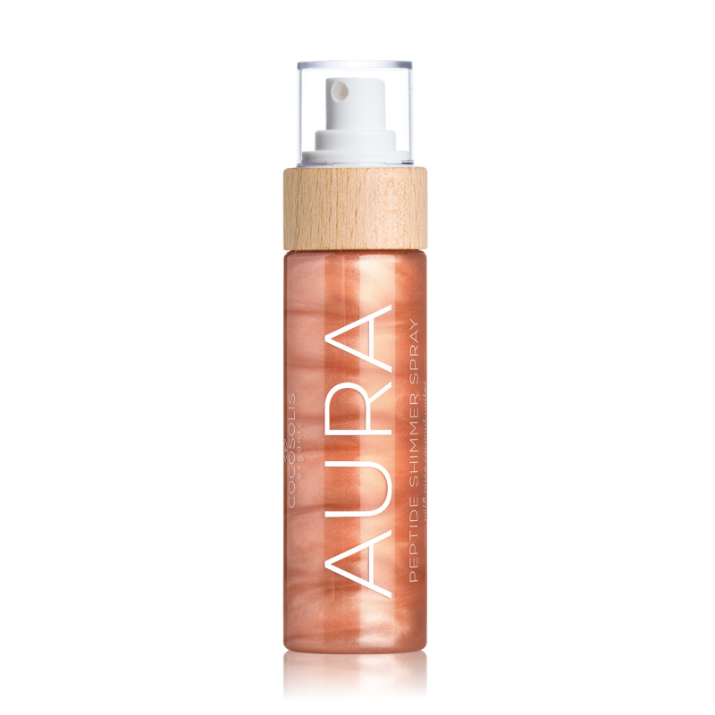 COCOSOLIS AURA Peptide Shimmer Spray hydratační sprej se třpytkami s vůní Raspberry 100 ml