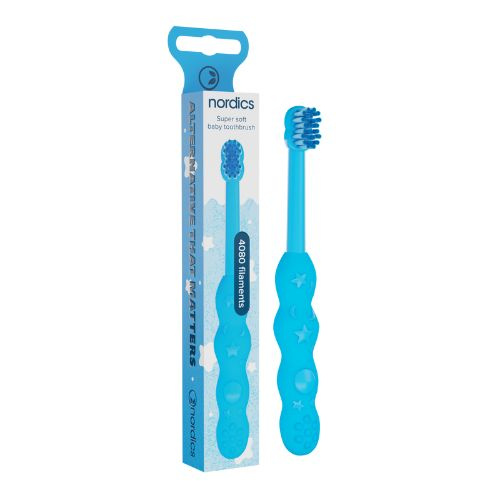 Nordics Oral Care Dětský zubní kartáček Super soft Premium 0-2 let 4080 štětin modrá