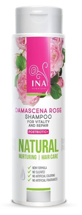 InaEssentials Přírodní růžový šampon na suché a poškozené vlasy 200 ml