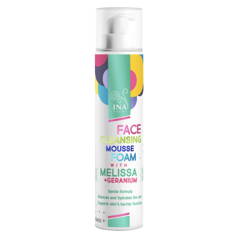 InaEssentials Přírodní čisticí pěna na obličej s Meduňkou a Gerániem 90 ml