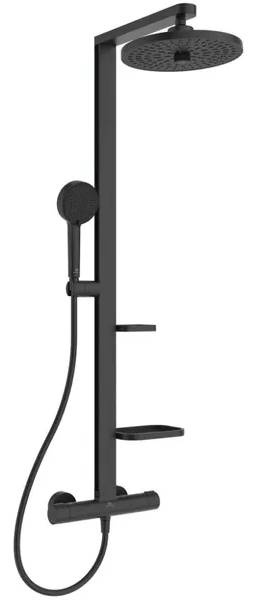 Ideal Standard Alu+ sprchový systém s poličkou silk black BD583XG