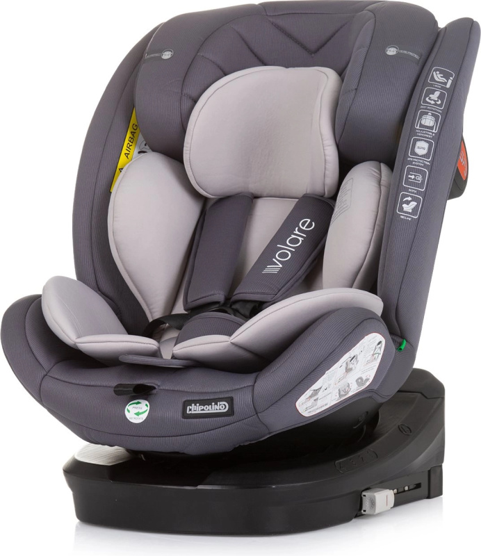 Autosedačka CHIPOLINO Volare i-Size 40–150 cm, Isofix, 360° otočná, Granite