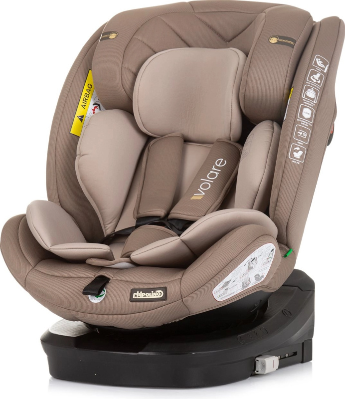 Autosedačka Chipolino Volare i-Size 40–150 cm s ISOFIX a otočnou základnou 360° Macadamia
