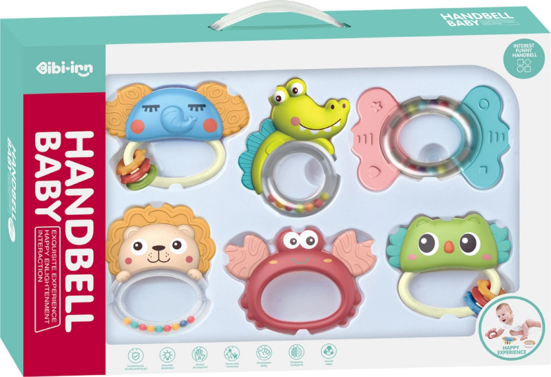CHIPOLINO Sada chrastítek s kousátky Animals 6ks
