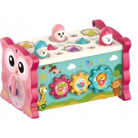 Chipolino Motorická kostka 8v1 Owl Pink