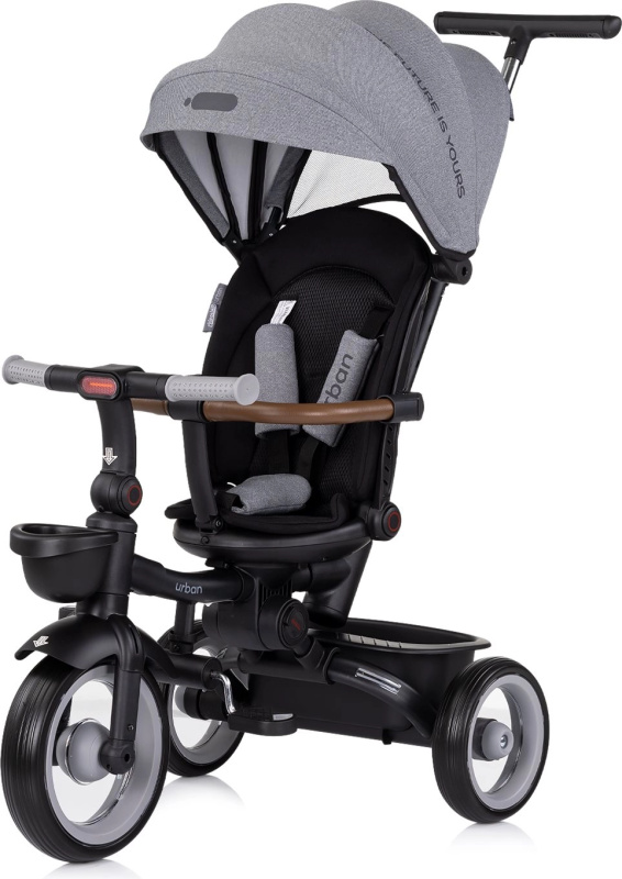 Chipolino Tříkolka se stříškou Urban 2v1 Anthracite