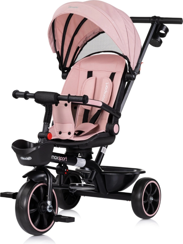 Chipolino tříkolka se stříškou Max Sport 2v1 růžová