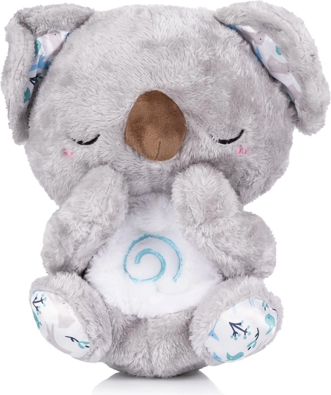 Plyšová dýchající hračka s hudbou koala bílá/šedá