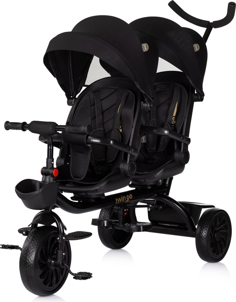 Chipolino tříkolka pro dvojčata Twin Go Noir