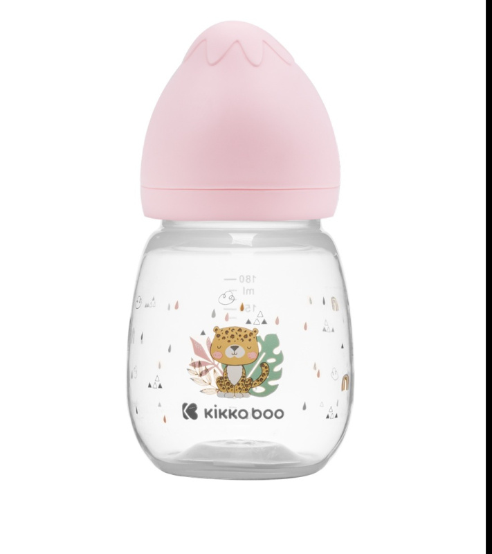 KikkaBoo Kojenecká láhev 180 ml 3m+ Savanna Pink