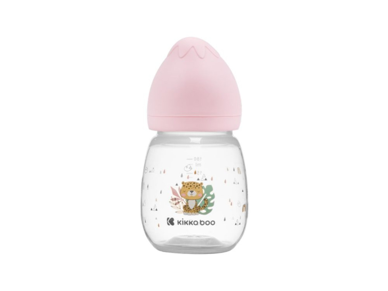 KikkaBoo Kojenecká láhev 180 ml 3m+ Savanna Pink