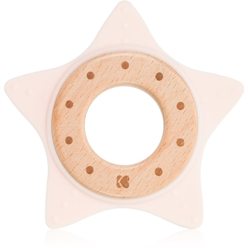 Kikkaboo Silicone and Wood Teether Star kousátko Pink 1 ks