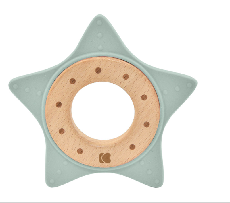 Kikkaboo Silicone and Wood Teether Star kousátko Mint 1 ks