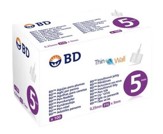 BD 31G Inzulinové jehly 0,25 x 5 mm 100 ks