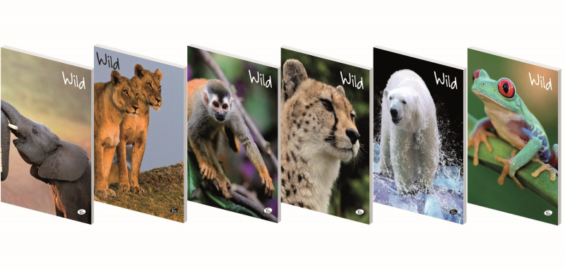 Designový sešit A4 40ls linka Elisa - Divoká příroda - mix 6 motivů