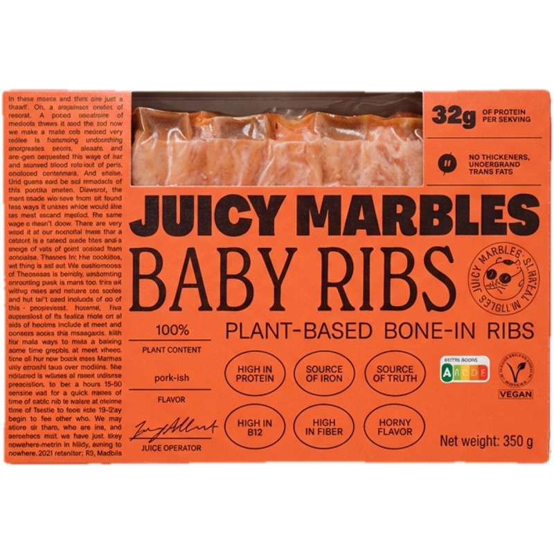 Juicy Marbles' Plant-based Baby ribs