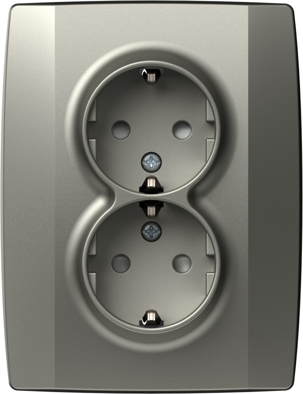 TEM ZÁSUVKA SCHUKO DVOJITÁ 2P+E 16A 250V~ TI titan