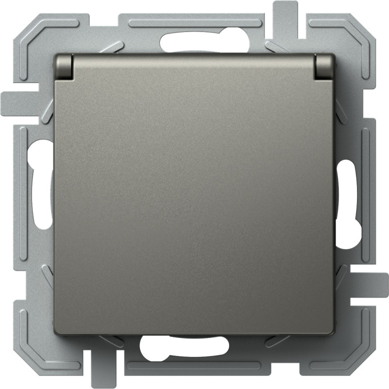 TEM ZÁSUVKA FRANCOUZSKÁ + KRYT 2P+E 16A 250V~ TI XO titan