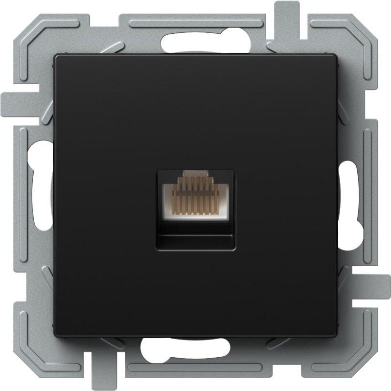 TEM ZÁSUVKA CAT6s KS DVOJITÁ 2x RJ45 8/8 SLIM BK XO černá