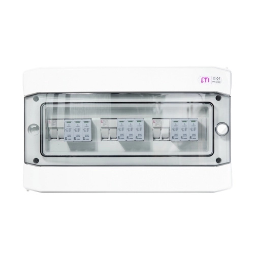 Rozvodnice pro fotovoltaiku ETI RFVE IP 65 pro 3 stringy T2