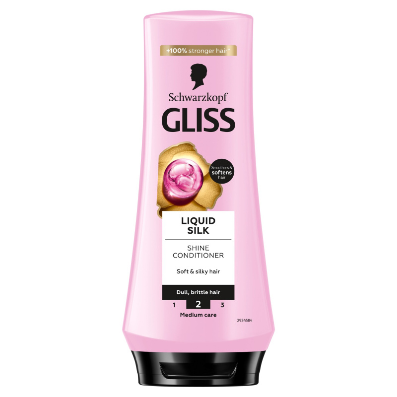 Schwarzkopf Gliss Liquid Silk regenerační balzám pro posílení a lesk vlasů 200 ml