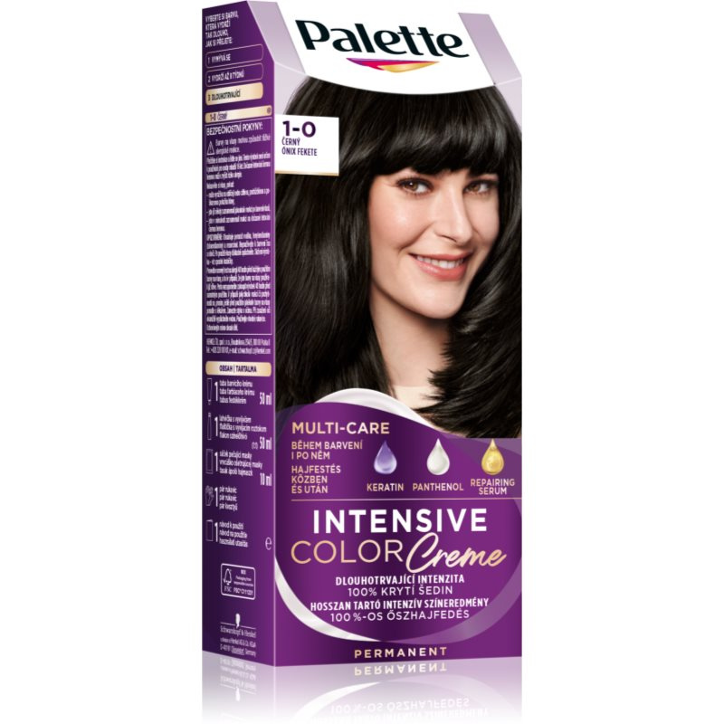 Schwarzkopf Palette Intensive Color Creme permanentní barva na vlasy odstín 1-0 N1 Black 1 ks