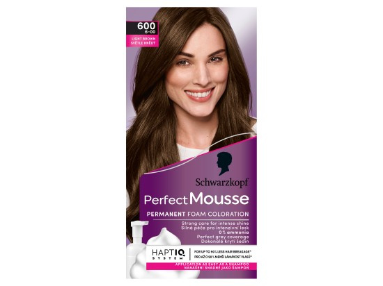 Schwarzkopf Perfect Mousse permanentní barva na vlasy odstín 600 Světle hnědý 1 ks