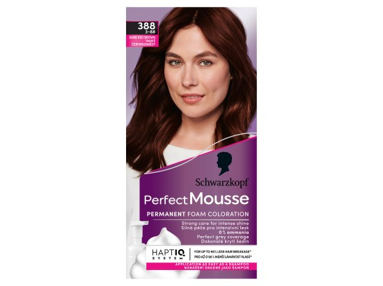Schwarzkopf Perfect Mousse permanentní barva na vlasy odstín 388 Tmavě červenohnědý 1 ks