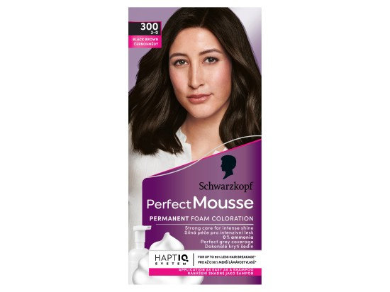 Schwarzkopf Perfect Mousse permanentní barva na vlasy odstín 300 Černohnědý 1 ks