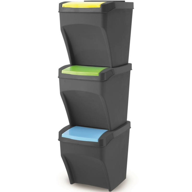 Odpadkový koš na reciklaci 3x25l – 39x29x99h