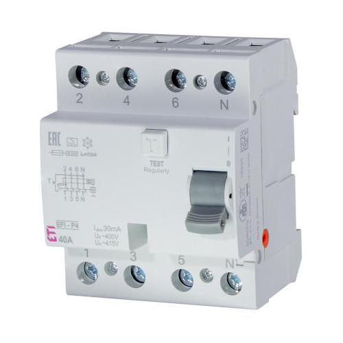 Chránič proudový ETI EFI6-P4 25/0.03