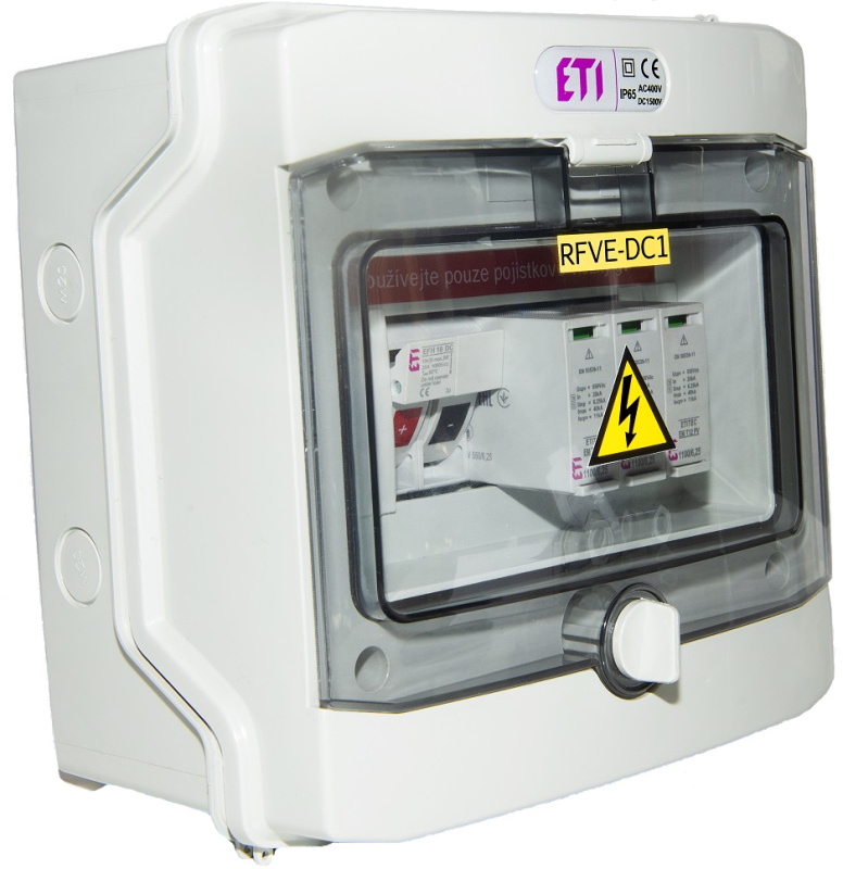 Rozvodnice pro fotovoltaiku ETI RFVE IP 65 pro 1 string T2