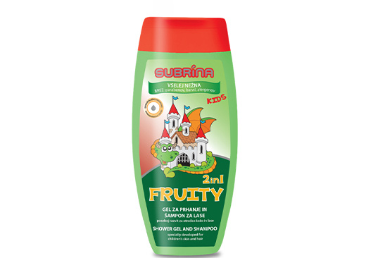 Dětský šampon na vlasy a tělo Fruity 2 v1 250 ml Subrina