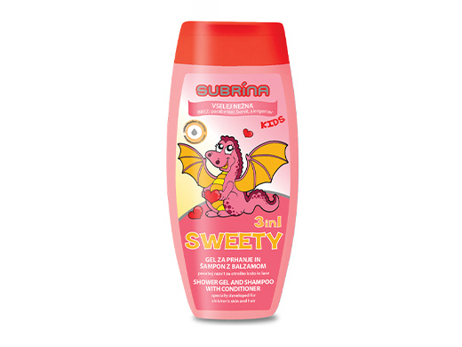 Dětský sprchový gel a šampon s kondicionérem 3v1 Sweety Subrina