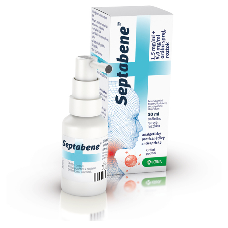 SEPTABENE 1,5MG/ML+5MG/ML Orální sprej, roztok 30ML