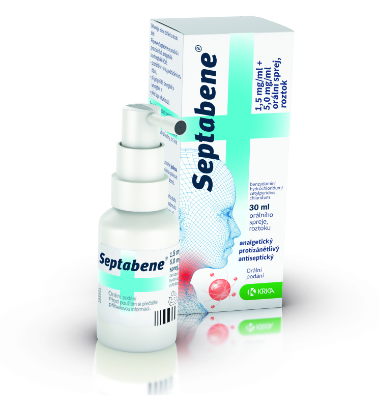SEPTABENE 1,5MG/ML+5MG/ML Orální sprej, roztok 30ML