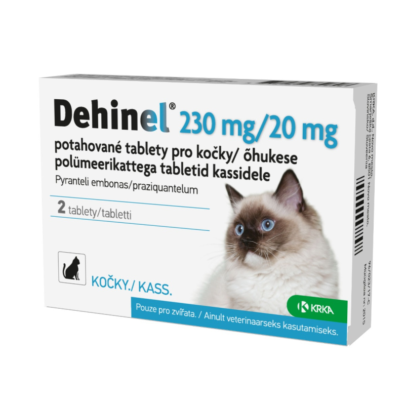 DEHINEL 230 mg/20 mg tablety pro kočky 2 ks
