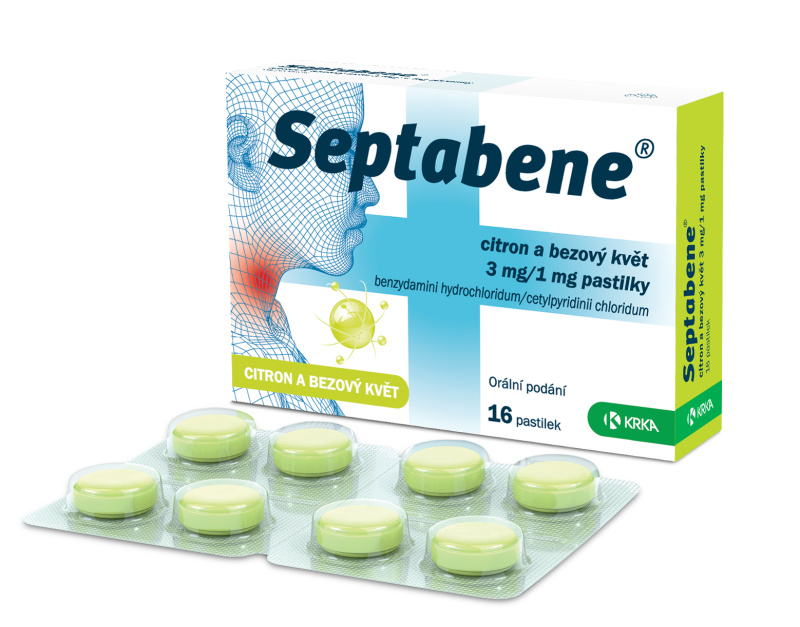 SEPTABENE CITRON A BEZOVÝ KVĚT 3MG/1MG pastilka 16