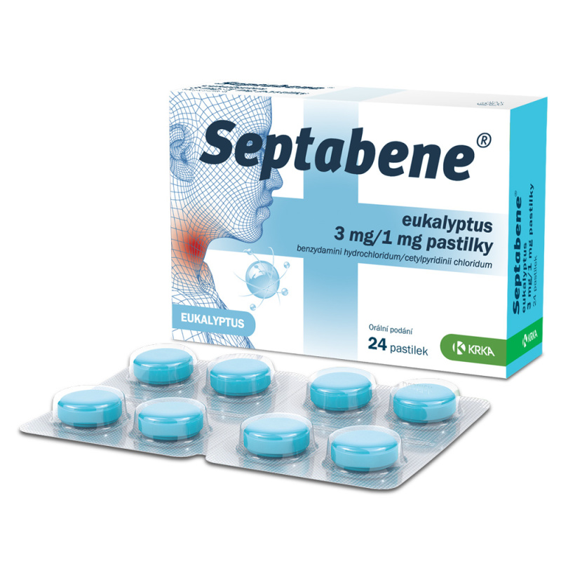 SEPTABENE Eukalyptus 3mg/1mg pastilky 24x3mg/1mg