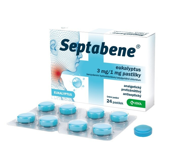 SEPTABENE Eukalyptus 3mg/1mg pastilky 24x3mg/1mg