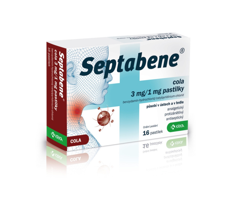 SEPTABENE Cola 3mg/1mg 16 pastilek