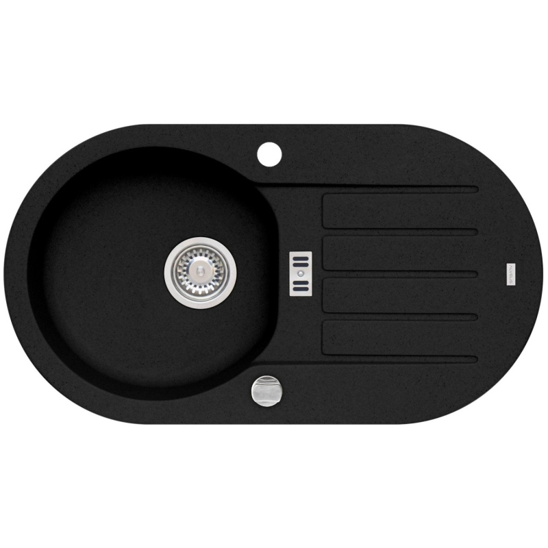 Alveus Granitový dřez Niagara 40, černá, 77,5 x 43,5 cm