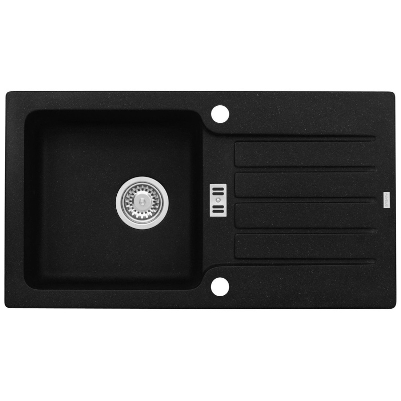 Alveus Granitový dřez Niagara 30, černá, 77,5 x 43 cm