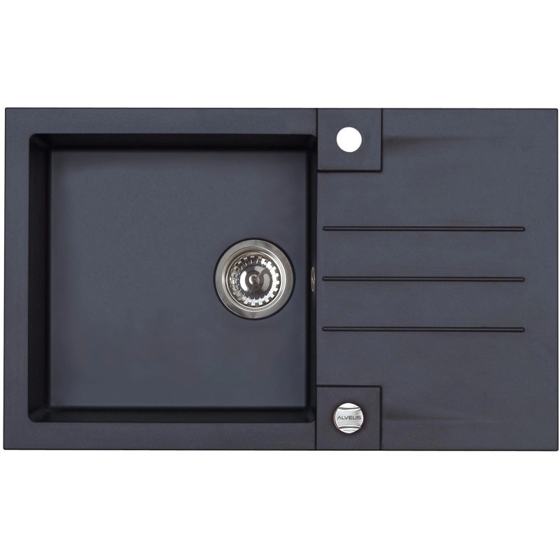 Alveus Granitový dřez Rock 130, černá, 78 x 48 cm